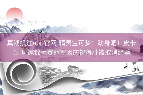 真钱投注app官网 精灵宝可梦：动身吧！皮卡丘 玩家锦标赛冠军因庆祝得胜被取消经验